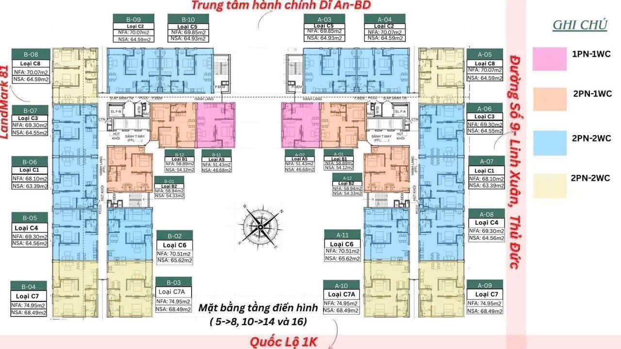 Thiết kế mặt bằng tầng trệt dự án Happy One Central